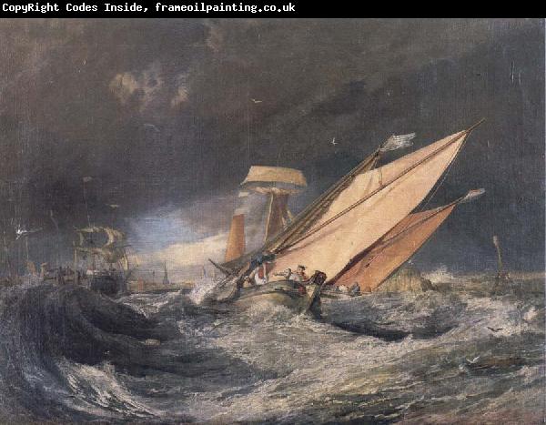 Joseph Mallord William Turner Fishing Boats Entering Calais Harbor